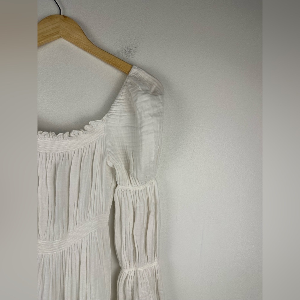 NOTHING FITS BUT Seine Maternity Gown Cotton Gauze Nursing Off Shoulder Sz S/M - Picture 7 of 12